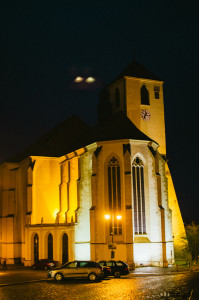 Kostel v Boskovicích v noci