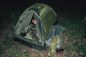 Pod stanem v dešti