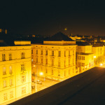 Pohled na noční Brno ze střechy Sokola